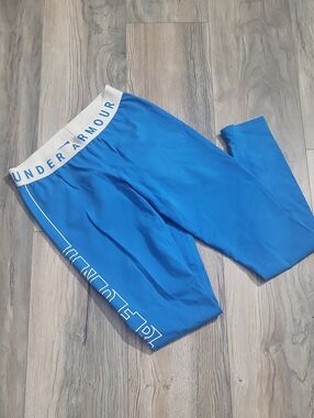 Under Armour Women's Bright Blue Logo Waistband Leggings Small